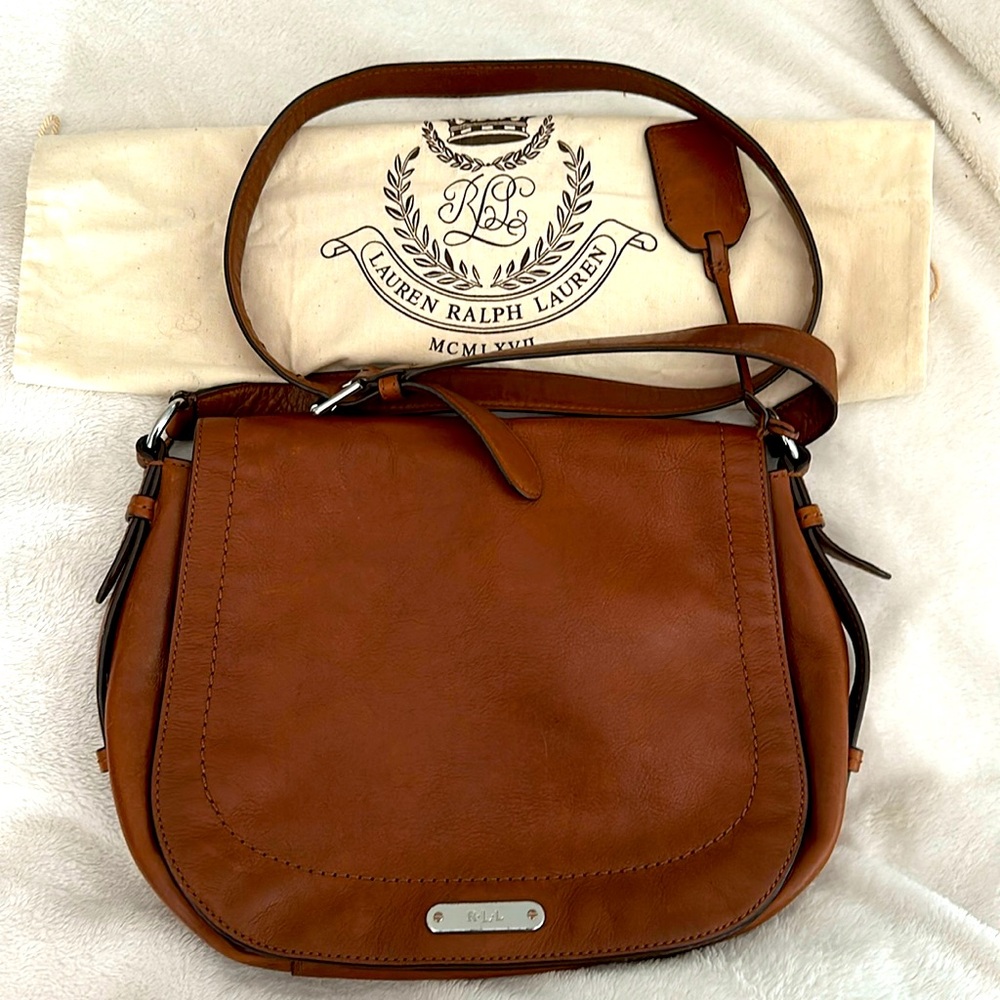 Ralph Lauren-Brown Leather Shoulder Bag